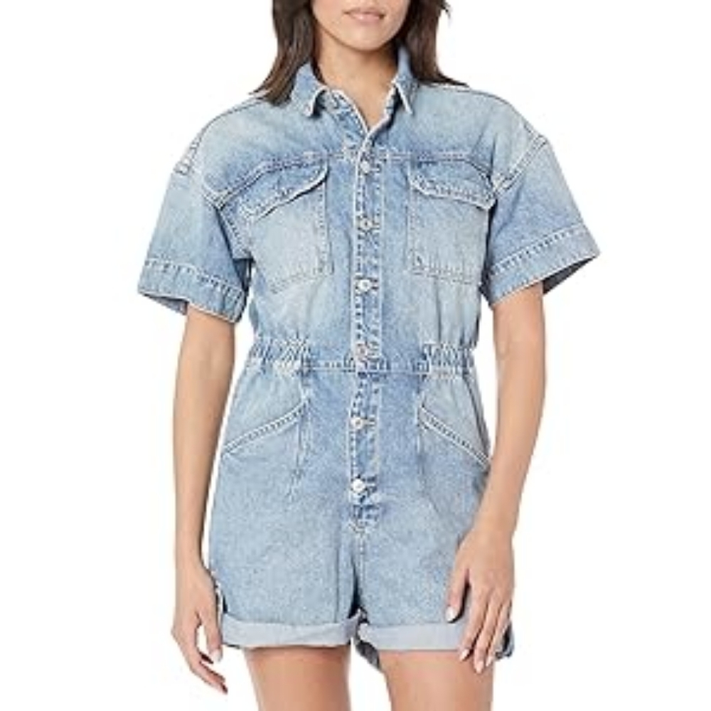 FREE PEOPLE- Free People Women's Marci Cuffed Shortall- Marrakesh - Picture 4 of 4